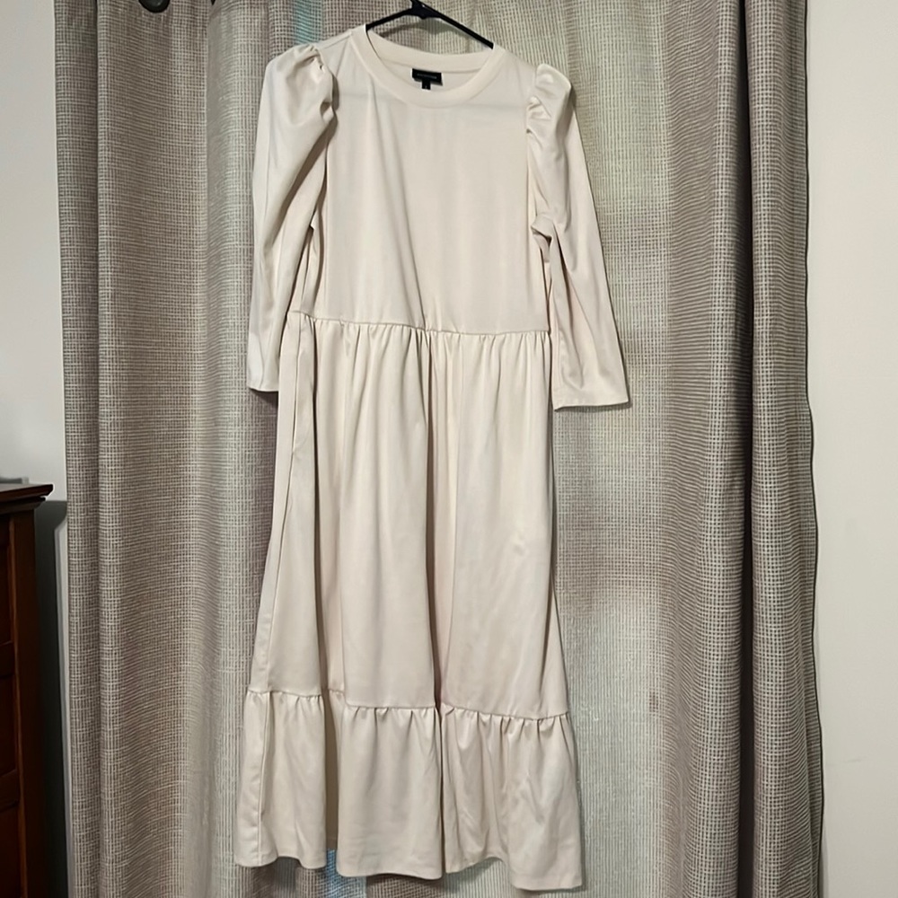 Cream 3/4 Sleeve Dress